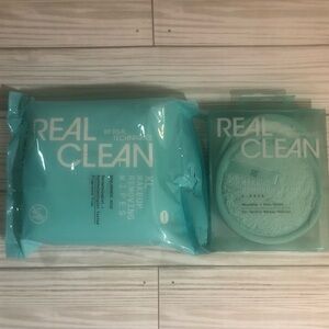 Real Techniques Real Clean 25 XL Makeup Removing Wipes & Cleaning Pads Set of 2